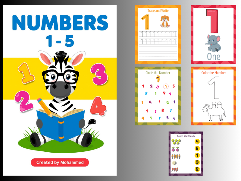 Learn Numbers 1–5 with Funny Animals.