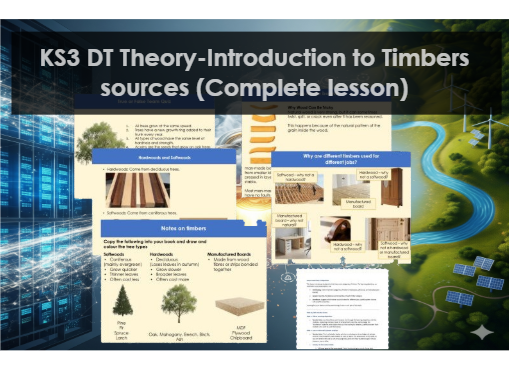 KS3 DT Theory-Introduction to Timbers sources (Complete lesson)