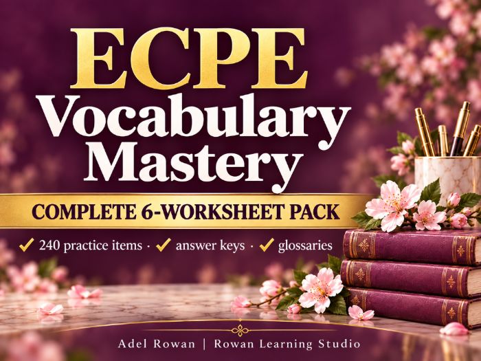 ECPE Vocabulary Mastery: 6 Worksheets