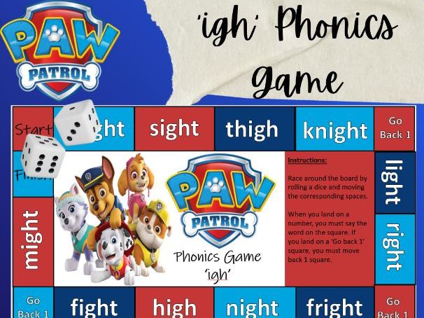 Paw Patrol 'igh' Phonics Game