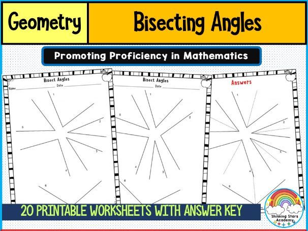 Bisecting Angles Worksheets | Geometry Practice Activities