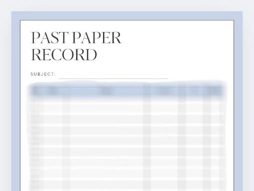 Past Paper Record | Teaching Resources