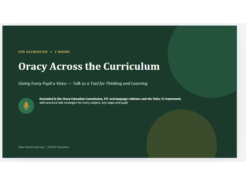 Oracy Across the Curriculum - CPD Course | Giving Every Pupil a Voice
