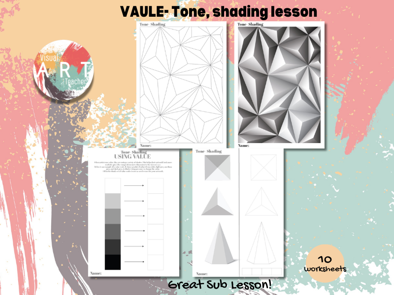 Tonal Shading worksheets- Value, Form & Tone