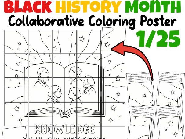Black History Month Collaborative Coloring Poster | Learning Our History