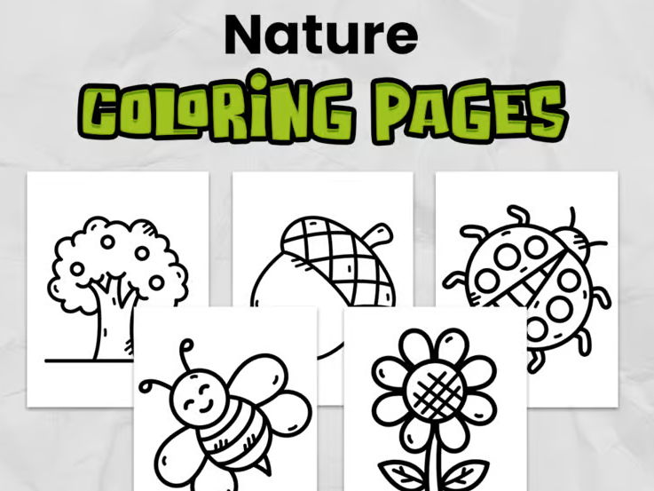 Nature Coloring Pages | Easy Printable Activity for Kindergarten & Elementary