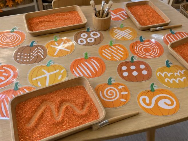 Pumpkin Pre-Writing Pattern Cards – Autumn Fine Motor Activity