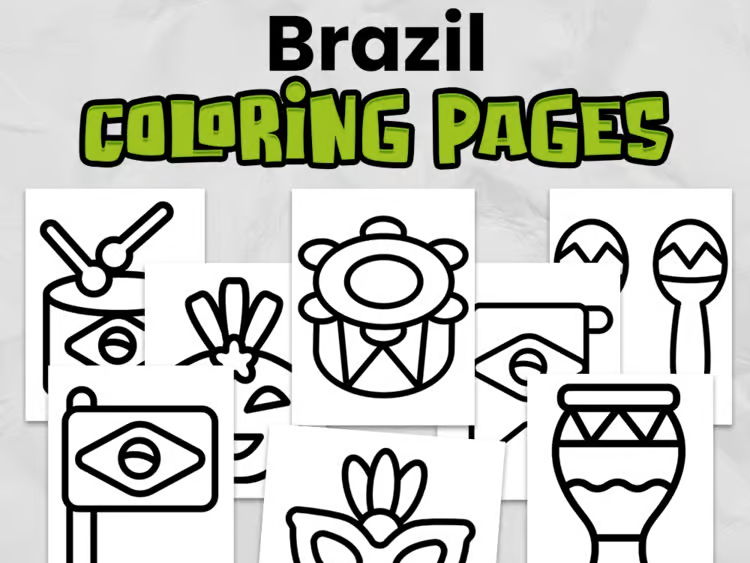 Brazil Colouring Pages | Brazil Country Study | South America Geography Activity