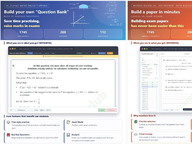 Pearson IAL (Further) Maths - Online system for Students and Teachers