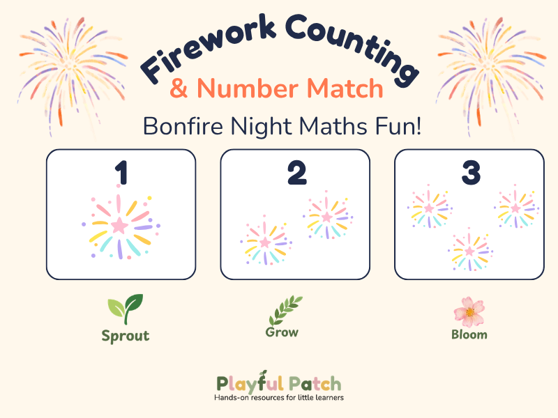 Bonfire Night Maths Activities – Firework Counting, Number Matching & Adding One More | EYFS