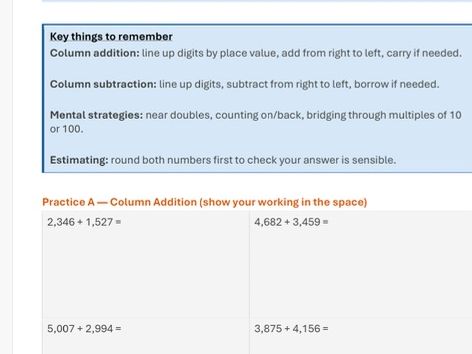 11+ Maths Revision Booklet | End of Year 4 → Year 5
