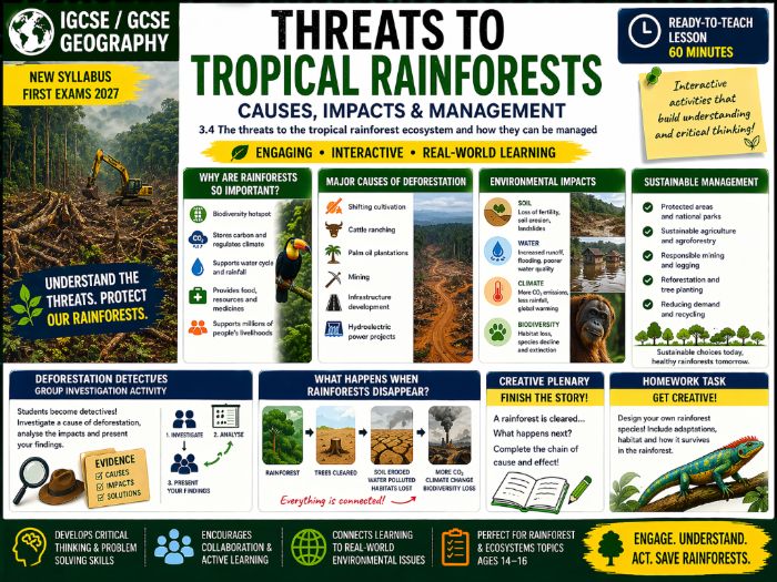 IGCSE Geography: Threats to Tropical Rainforests (First exams 2027)