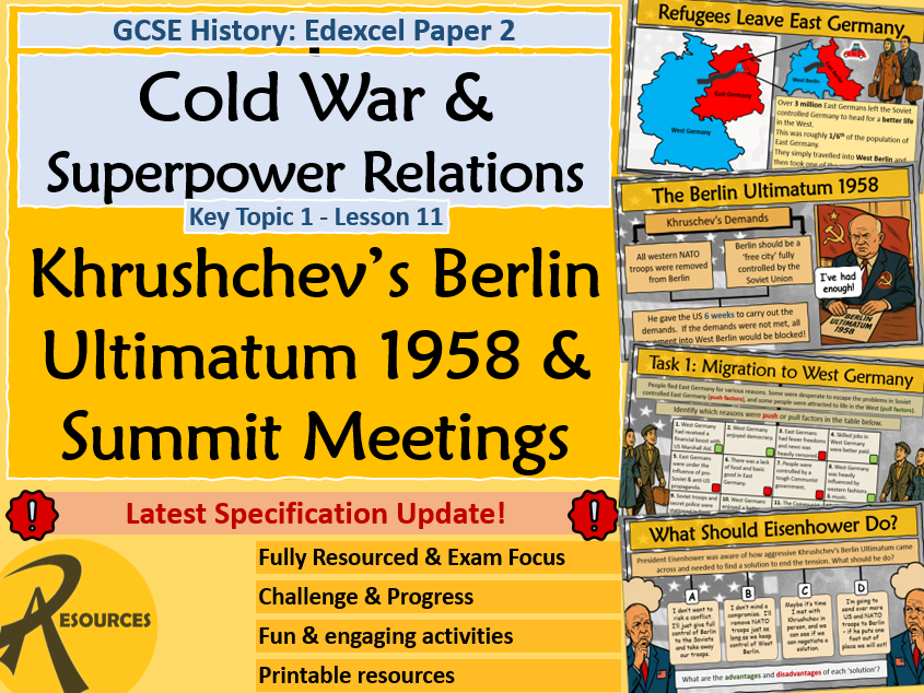 Khrushchev's Berlin Ultimatum 1958 - Cold War & Superpower - GCSE History Edexcel - Lesson 11