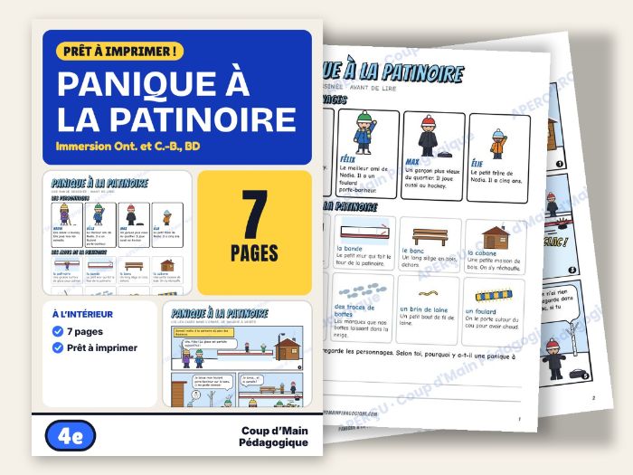 French Immersion Grade 4 Comic Strip Reading and Inferences