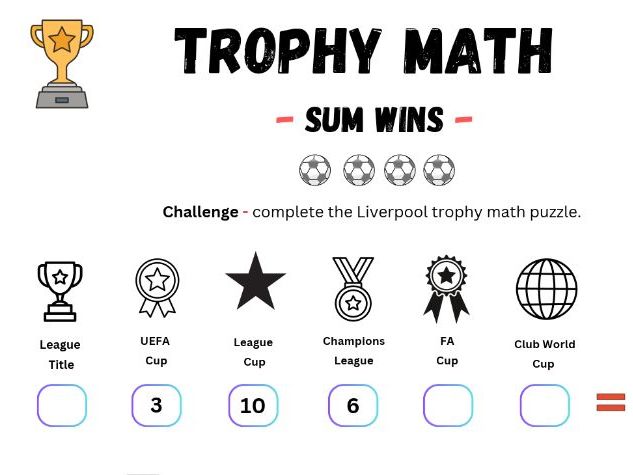Football Trophy Math  Puzzle - Liverpool FC