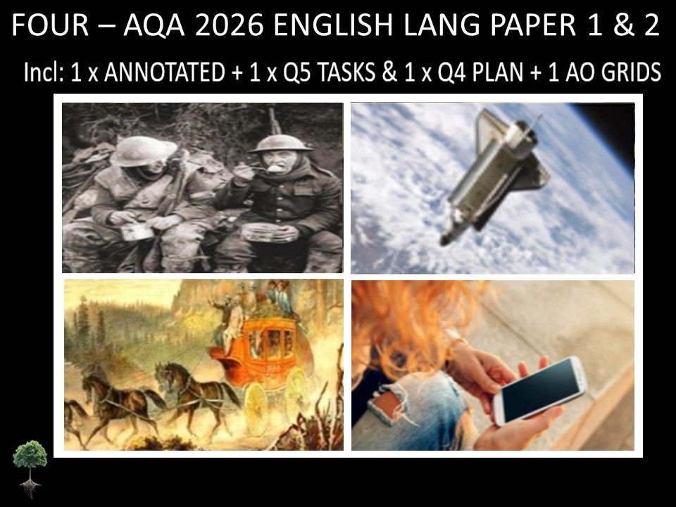 FOUR - AQA PAPER 1 & 2 | 2026 FULL MOCKS | ANNOTATED | Q5 TASKS | Q4 PLAN | AO GRIDS