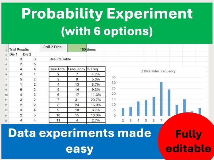 Probability Experiment Spreadsheet