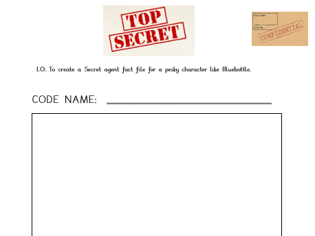 'Spyder' story - Create your own character factfile