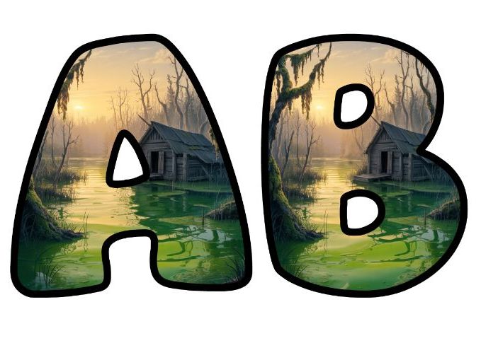 Swamp Story Themed Lettering Set | Classroom Display | Upper & Lowercase, 0-9