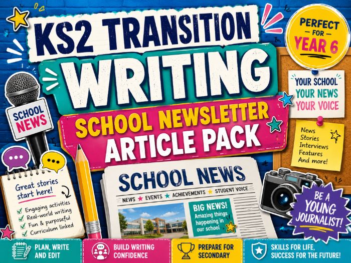 KS2 Transition - Writing - School Newsletter Article Pack