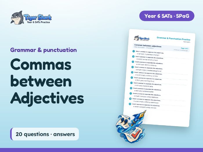 Commas between Adjectives: KS2 SPaG Worksheet