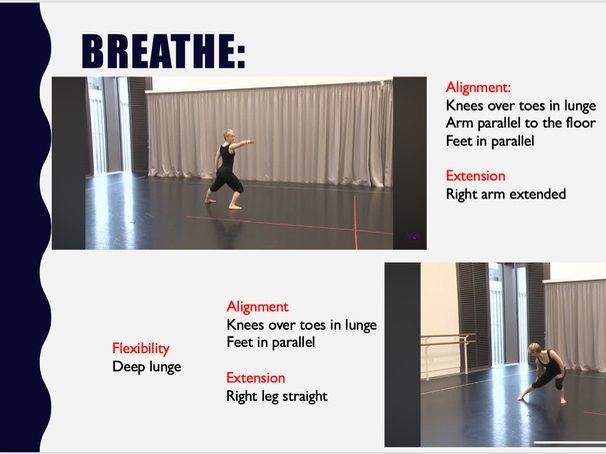 GCSE Dance Section B Set Phrases Breathe 6 Marker Practise