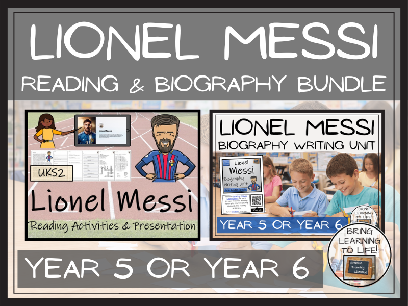 Lionel Messi Reading Comprehension & Biography Bundle | UKS2