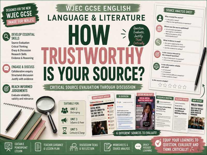 How Trustworthy Is Your Source? WJEC GCSE English Language and Literature Oracy Lesson Units 2,