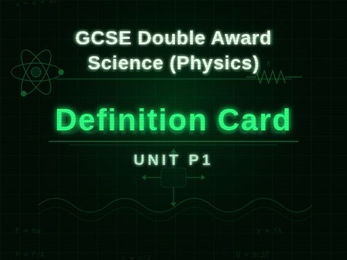 CCEA DAS: Physics P1 Definition card