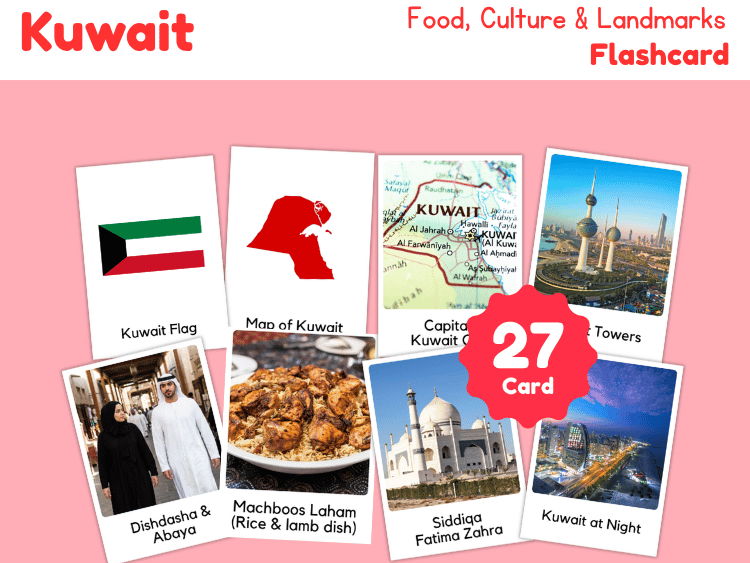 Kuwait Geography Flashcards | 27 Printable Country Study Cards