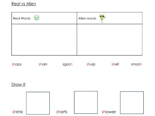 Phonics - sh sound worksheets - Resource bundle