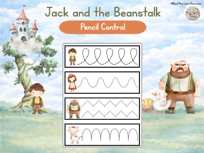 Jack and the Beanstalk EYFS Pencil Control Tracing Strips | Fine Motor | Fairy Tale Resources