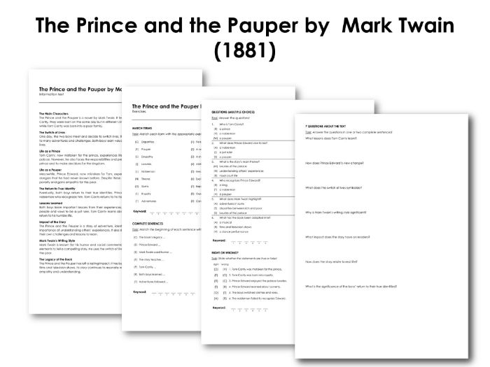 The Prince and the Pauper by Mark Twain (1881) | Teaching Resources