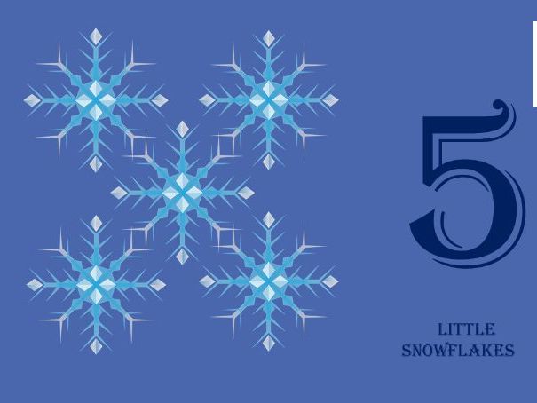 Counting songs for EYFS - Five little snowflakes