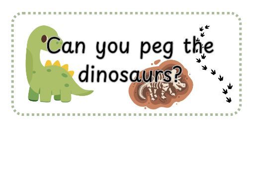 Dinosaur Pegging Fine Motor Activity