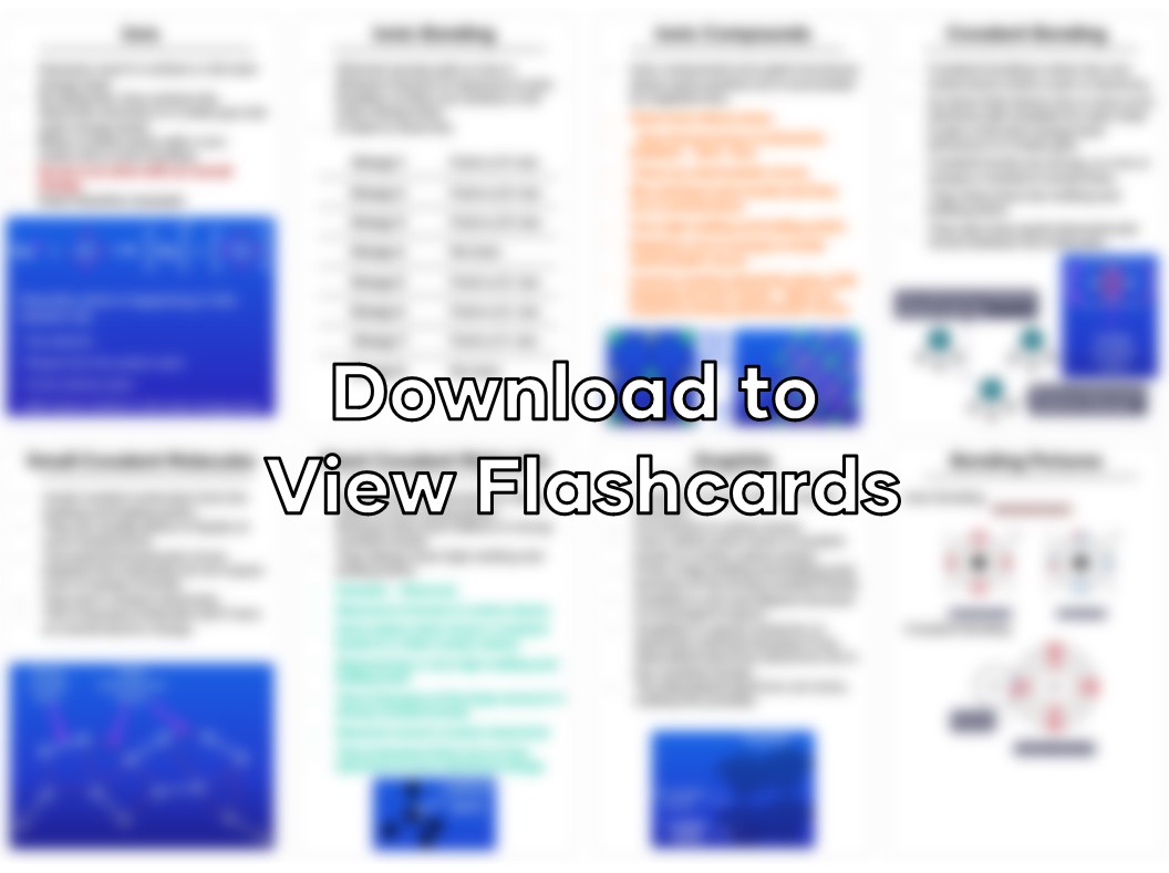 Structure and Bonding GCSE Chemistry Flashcards Teaching Resources