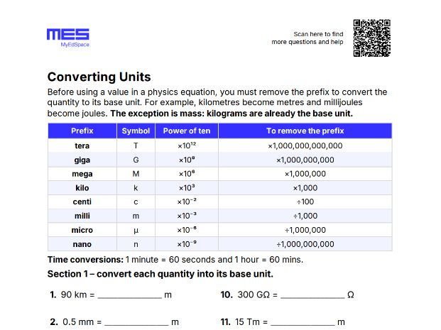 GCSE AQA HT - Converting Units