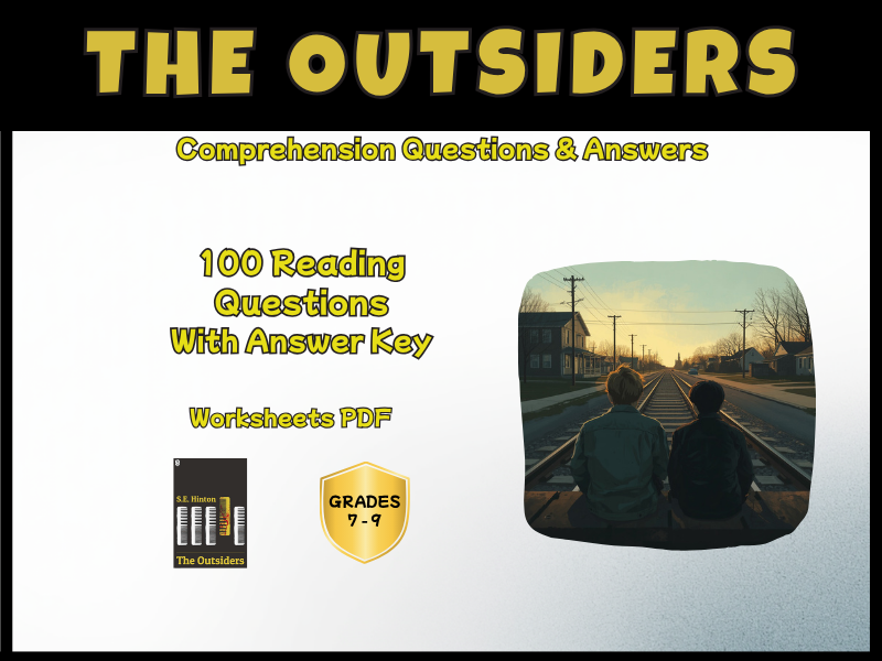 The Outsiders by S. E. Hinton Novel Reading Comprehension PDF | 100 Questions | Year 7 - 9