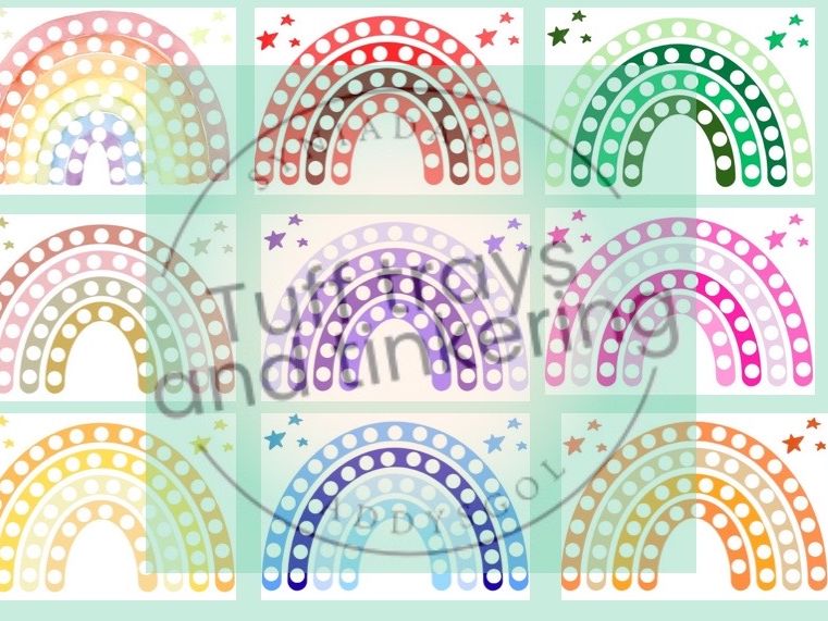 transient art blank rainbows multi colours Curriculum for Wales Early Years PS1 addysg Cymraeg