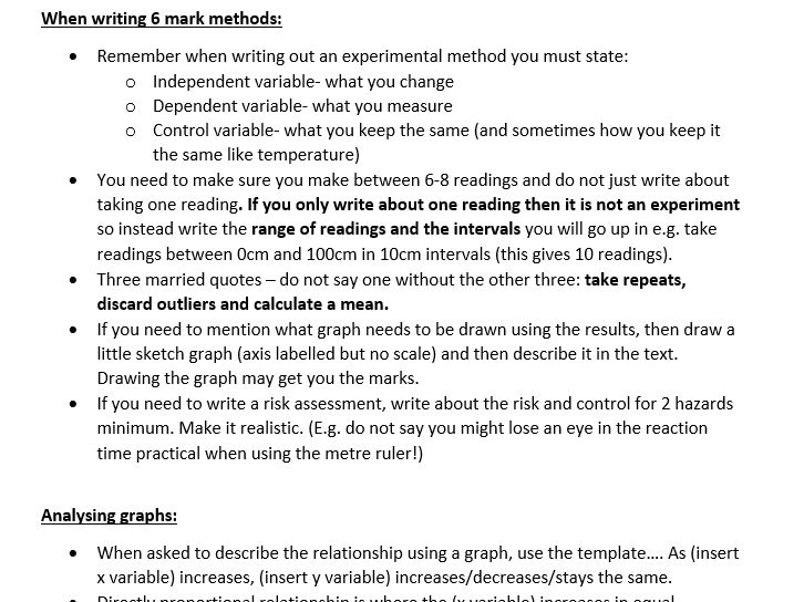 GCSE Combined Science Physics revision booklet