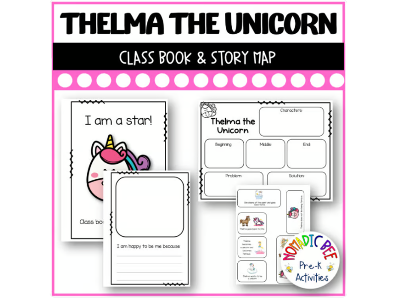 Thelma the Unicorn Activities - Class Book and Story Elements