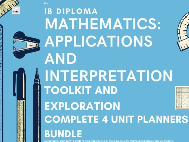 IB DP Mathematics AI - Toolkit and Exploration, 4 Unit Planners Bundle for SL & HL