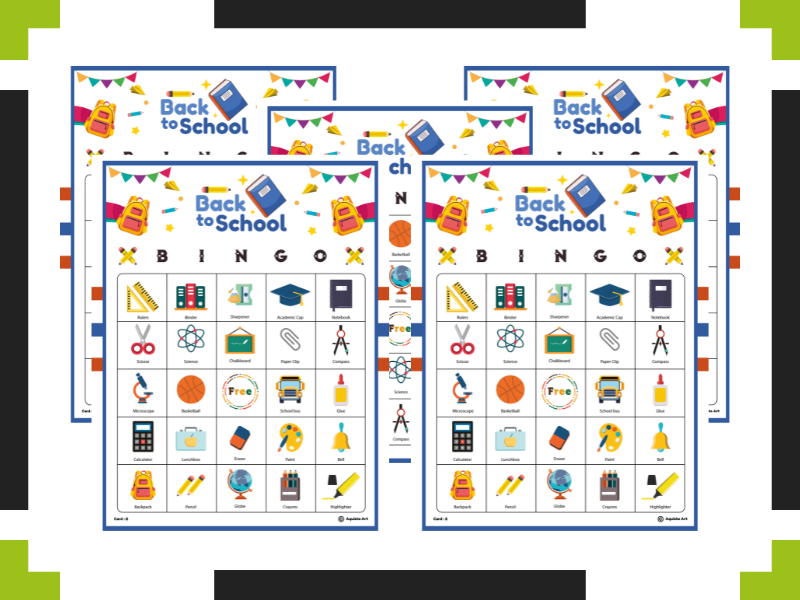 Back to School Bingo Game Cards : First Day of School Bingo themed ...
