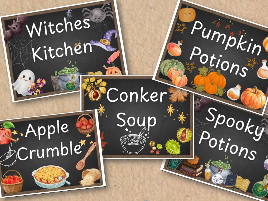 Mud Kitchen Signs Autumn Theme