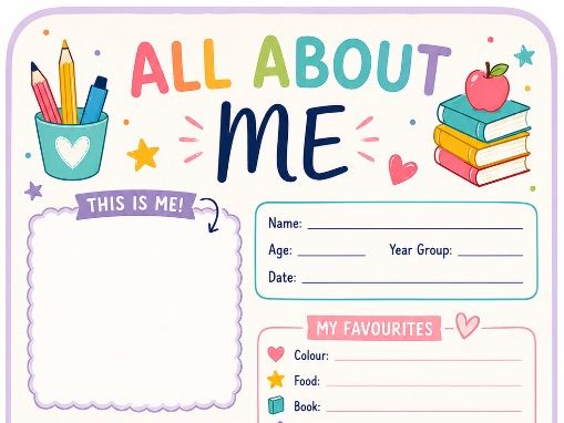 All About Me Worksheet | Back to School KS2 Activity | First Week of School