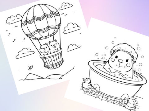 Capybara Colouring Sheets / Colouring book