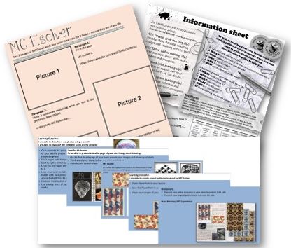 Year 10 GCSE Textiles: Beach Life Project & MC Escher Artist Research Bundle