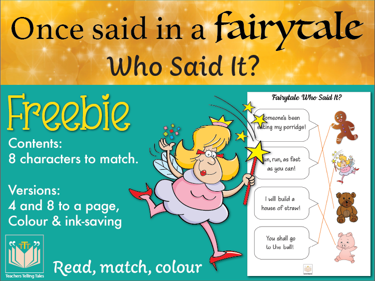 'Once said in a Fairytale' read, match and colour