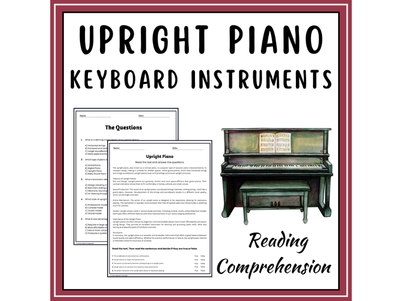 Keyboard Instruments Reading Comprehension Passages & Questions ...