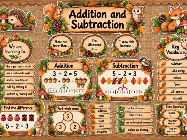 Year 1 Maths Display - Addition and Subtraction